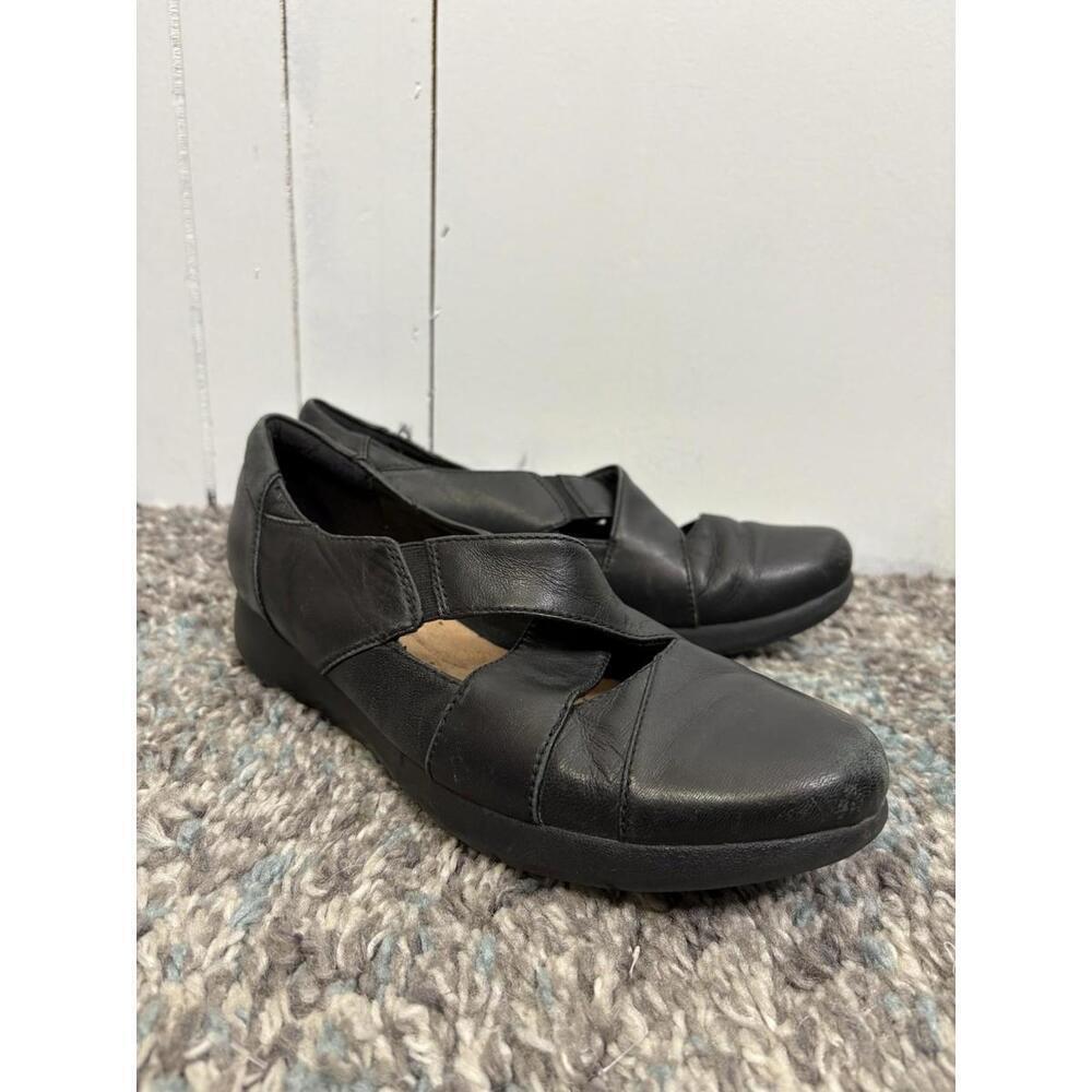 Clarks Shoes Womens 8 Crossover Mary Jane Soft Cushion Comfort Classic Black